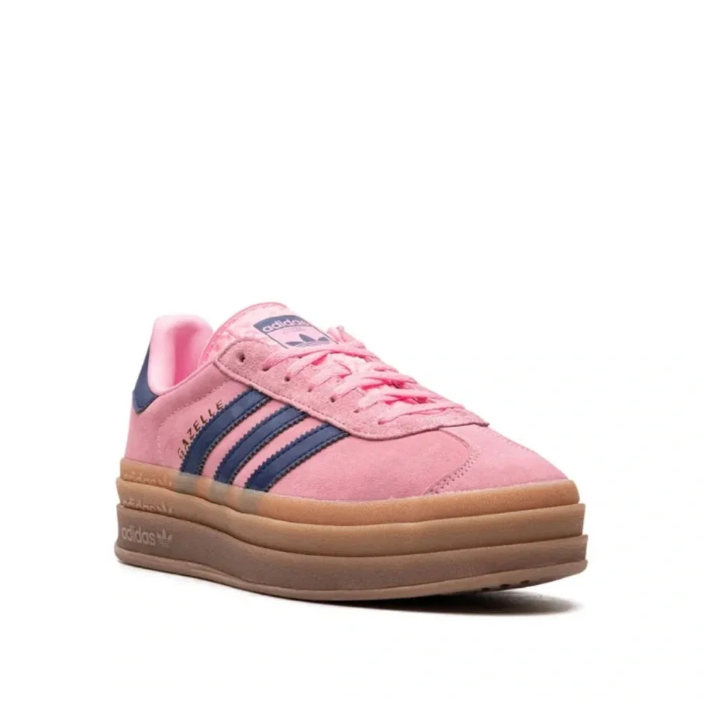 Adidas Women's Gazelle Pink and Navy Sneakers - Picture 3 of 9